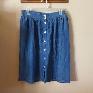 LOFT Blue A-Line Denim Skirt